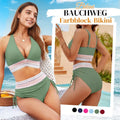 Bikinis de Tiro Alto con Control de Abdomen y Diseño Bicolor