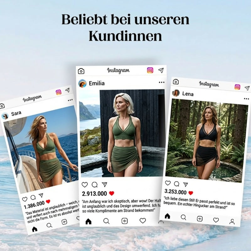 Bikini de Tiro Alto con Malla y Efecto Reductor