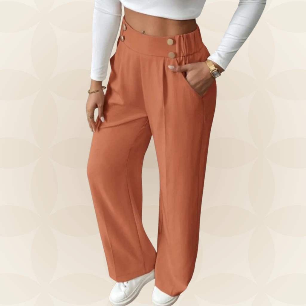 Anita – Pantalón Casual Recto con Bonitos Detalles