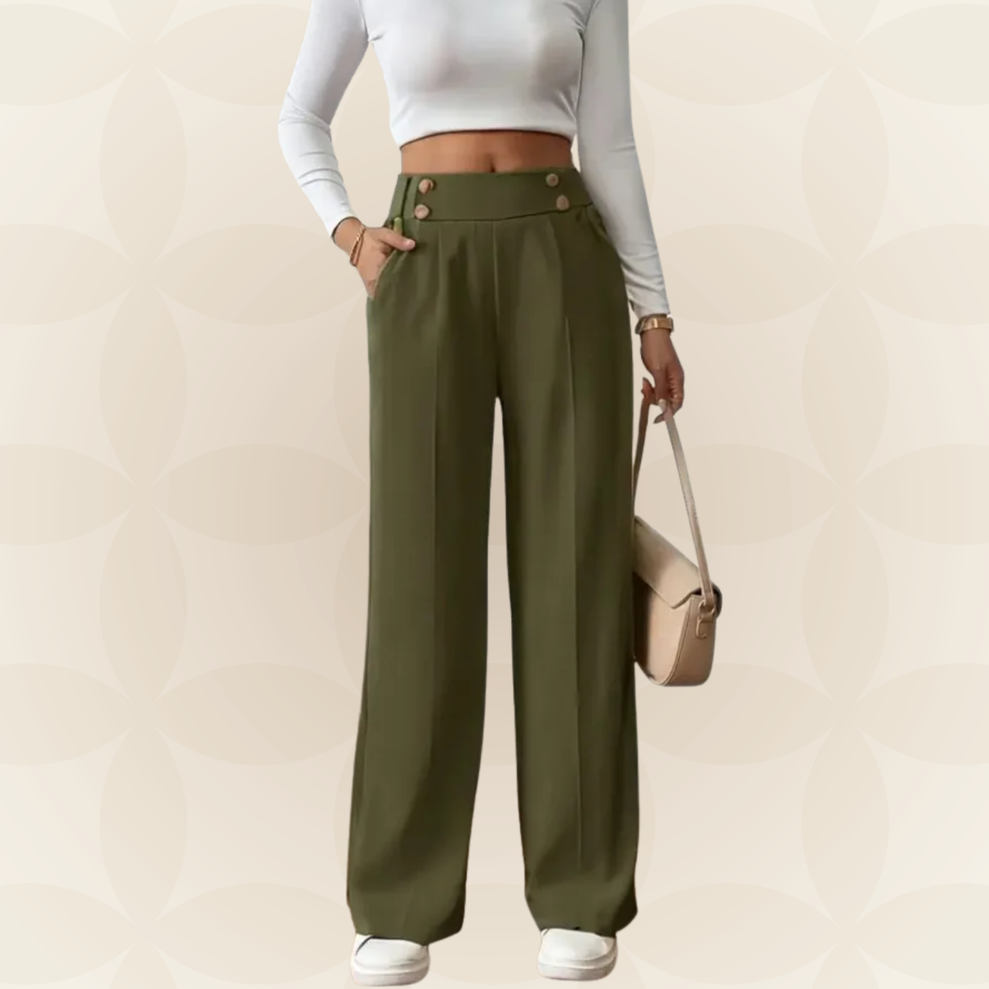 Anita – Pantalón Casual Recto con Bonitos Detalles