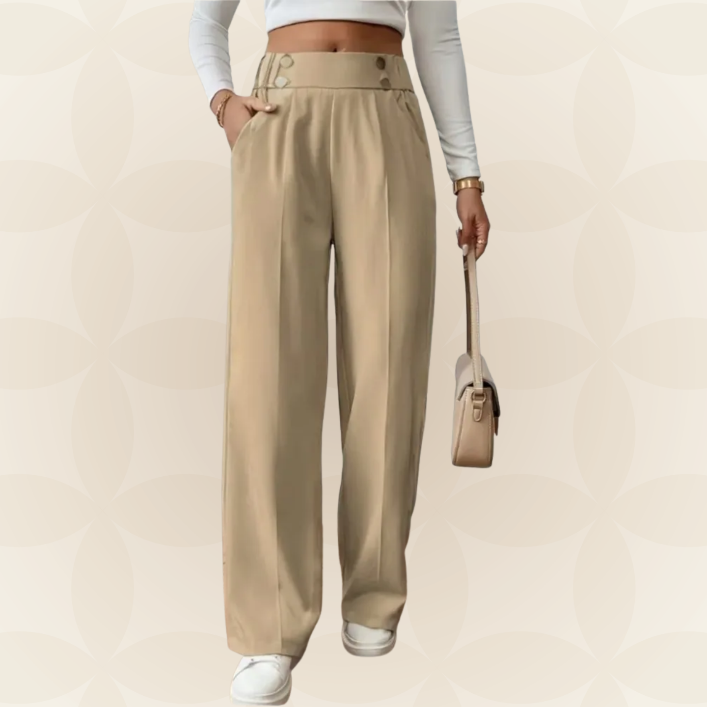 Anita – Pantalón Casual Recto con Bonitos Detalles