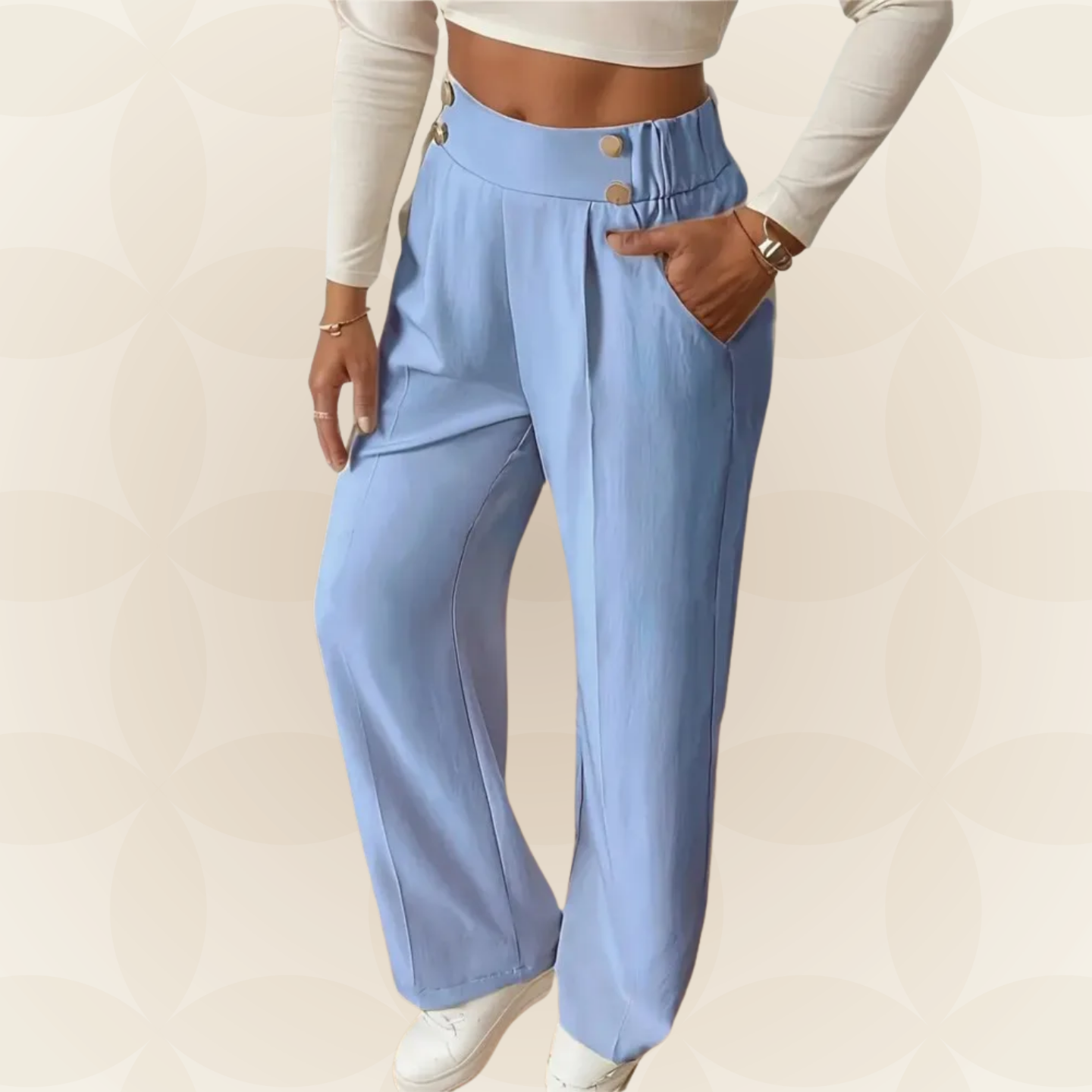Anita – Pantalón Casual Recto con Bonitos Detalles