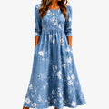 Vestido Midi Floral Bluebell Breeze con Bolsillos