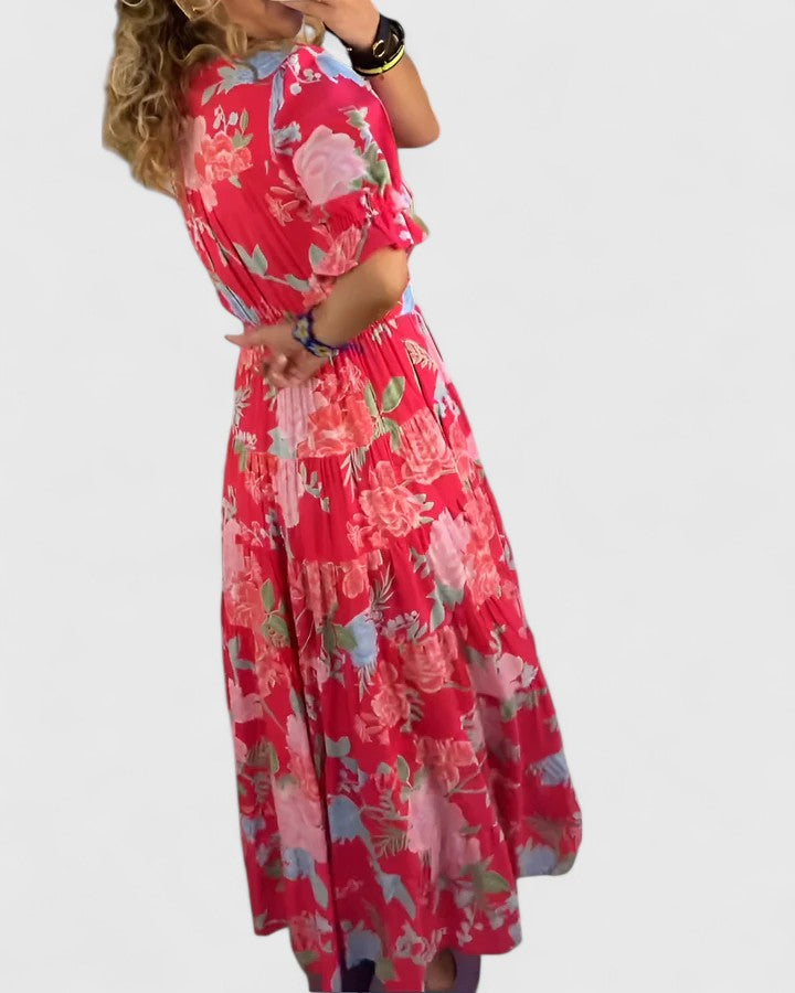 Miriam – Vestido Floral con Escote en V
