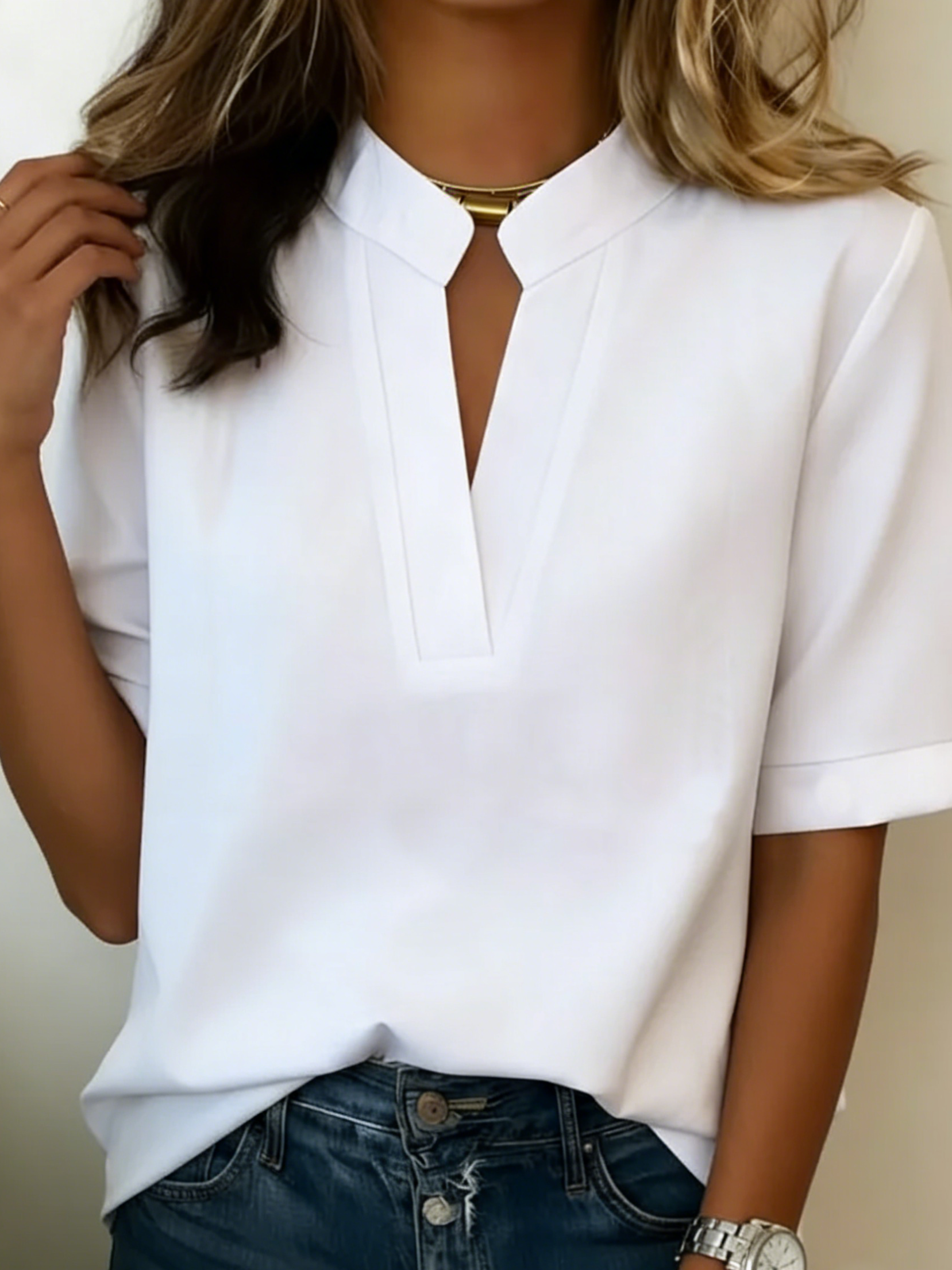 Karlijn | Elegante Blusa con Cuello Refinado
