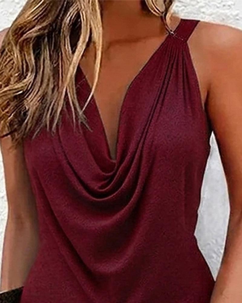 Kiki | Vestido Sin Mangas con Cuello Drapeado
