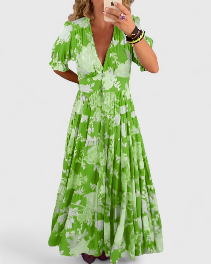 Miriam – Vestido Floral con Escote en V