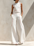 Willeke | Conjunto blanco con top sin mangas y pantalón ancho