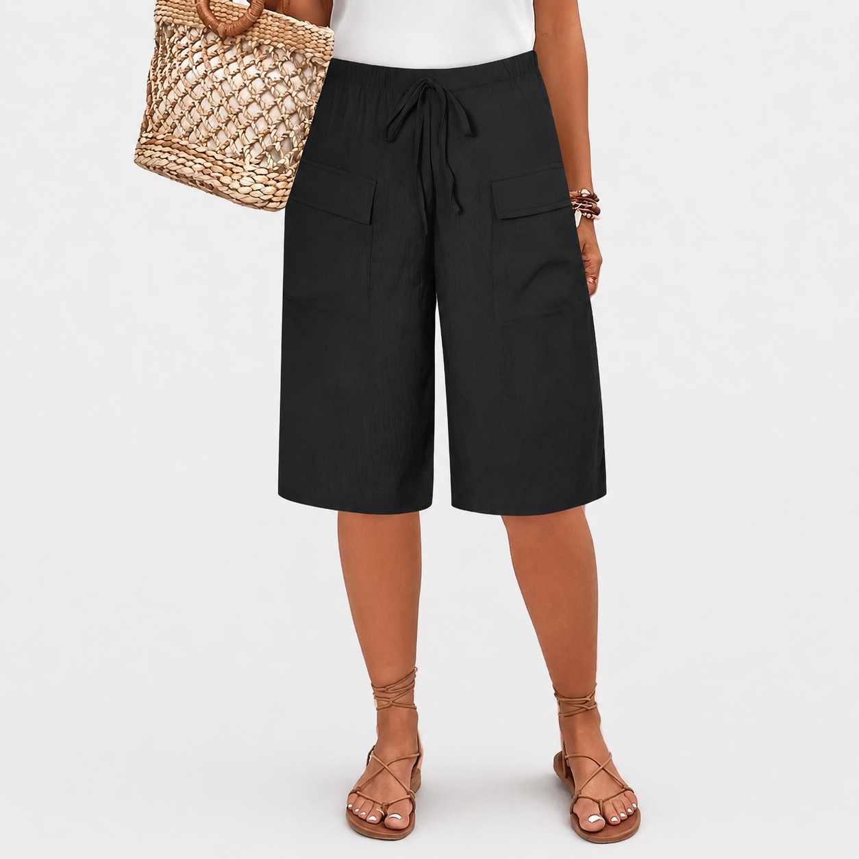 Marieke – Bermuda de Lino con Lazo