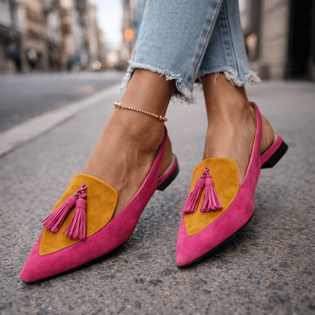 Marrit | Elegantes Mocasines Slingback con Flecos