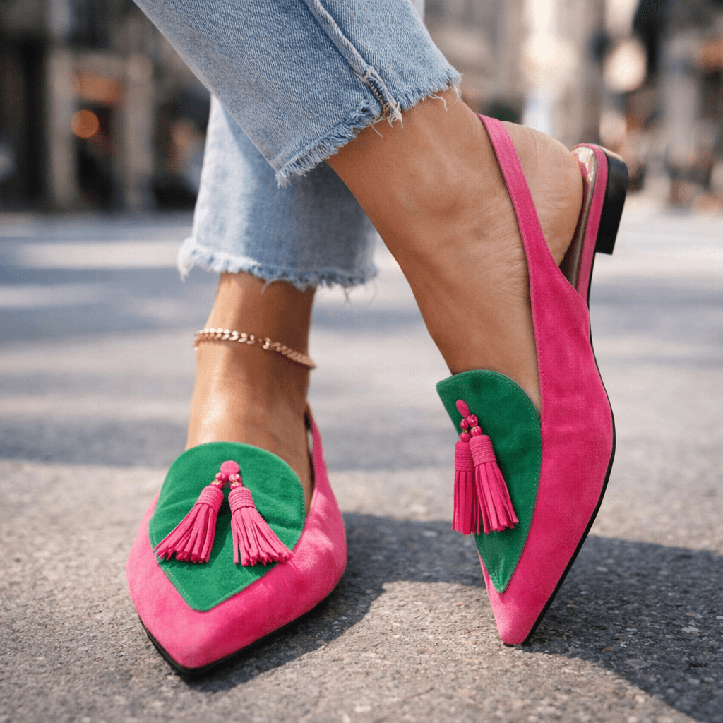 Marrit | Elegantes Mocasines Slingback con Flecos
