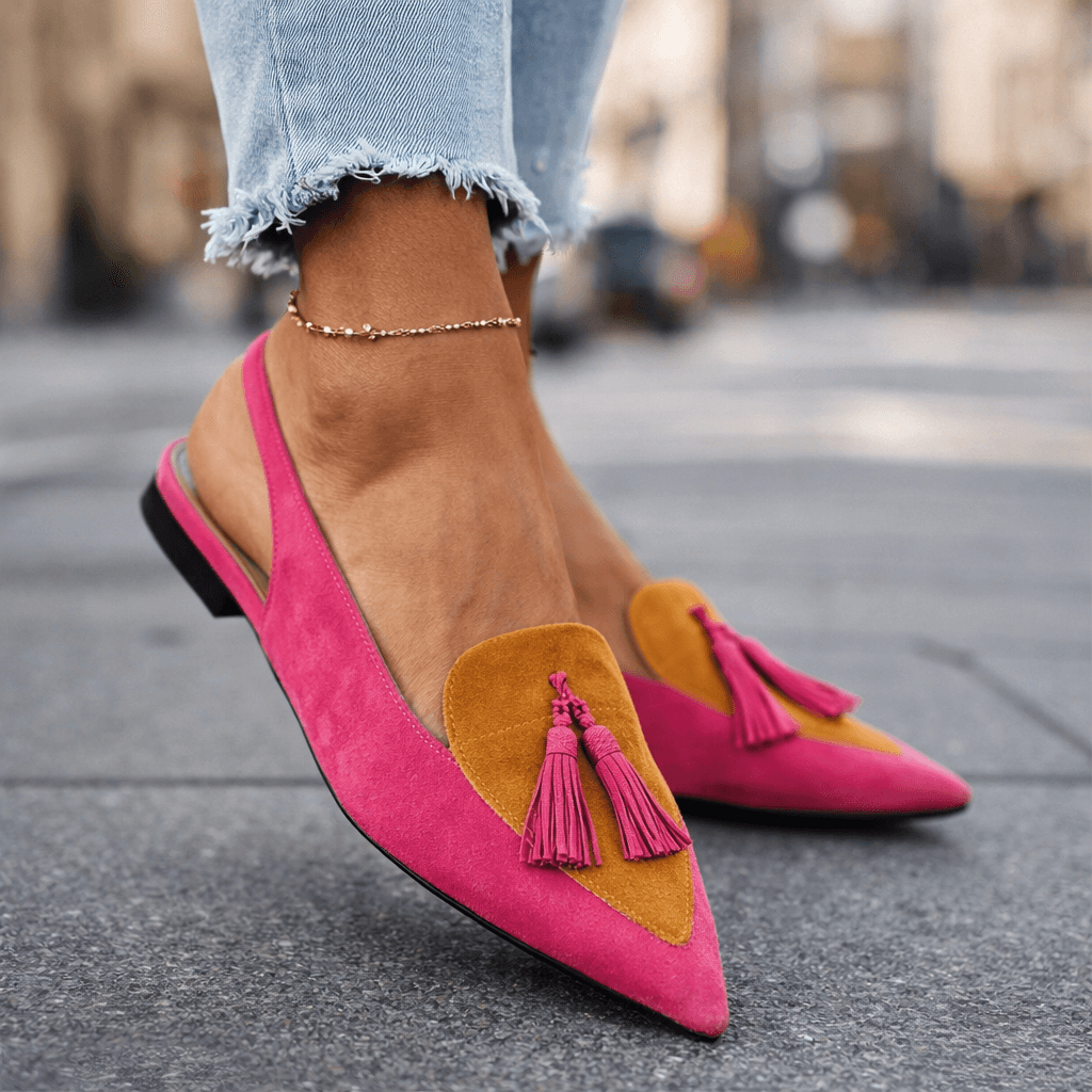 Marrit | Elegantes Mocasines Slingback con Flecos