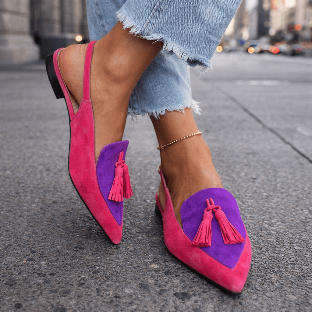 Marrit | Elegantes Mocasines Slingback con Flecos