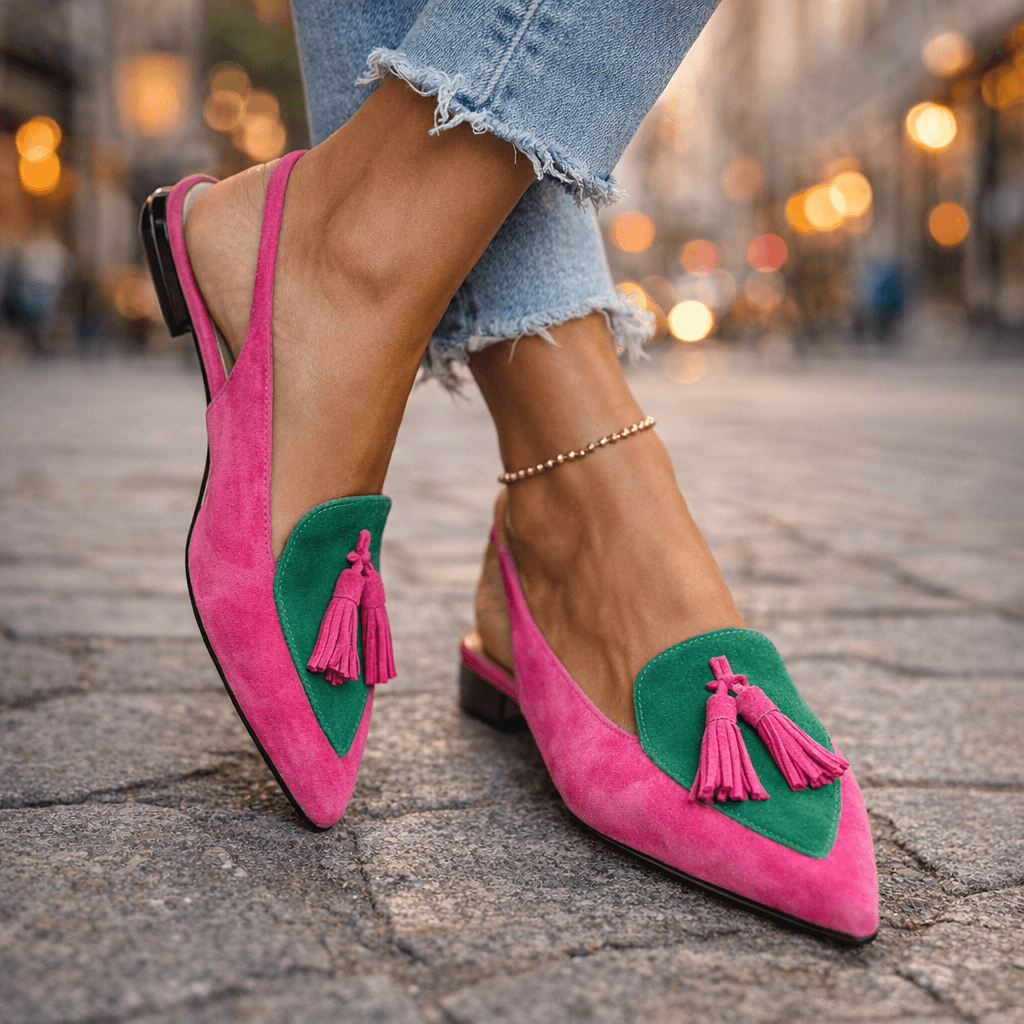 Marrit | Elegantes Mocasines Slingback con Flecos