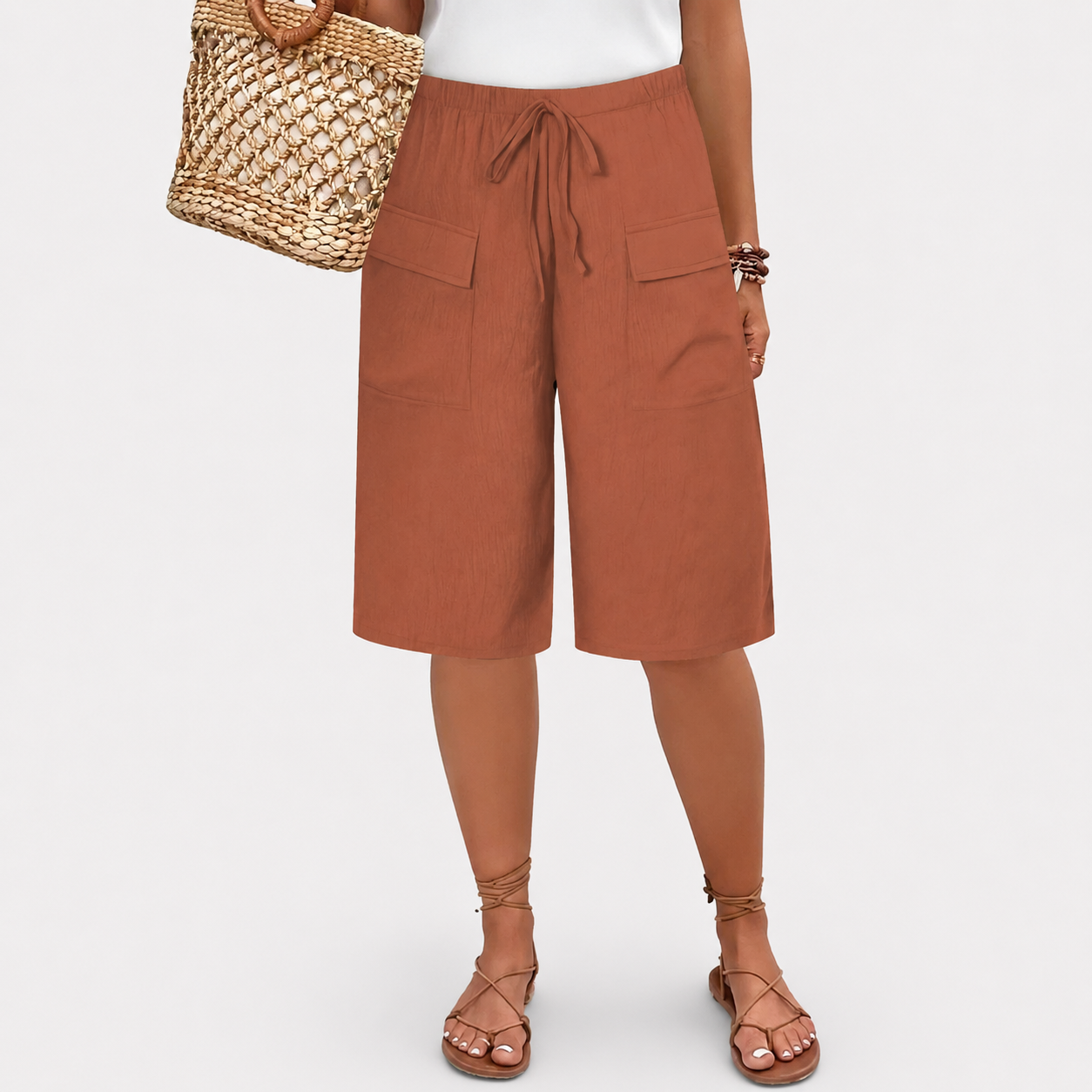Marieke – Bermuda de Lino con Lazo