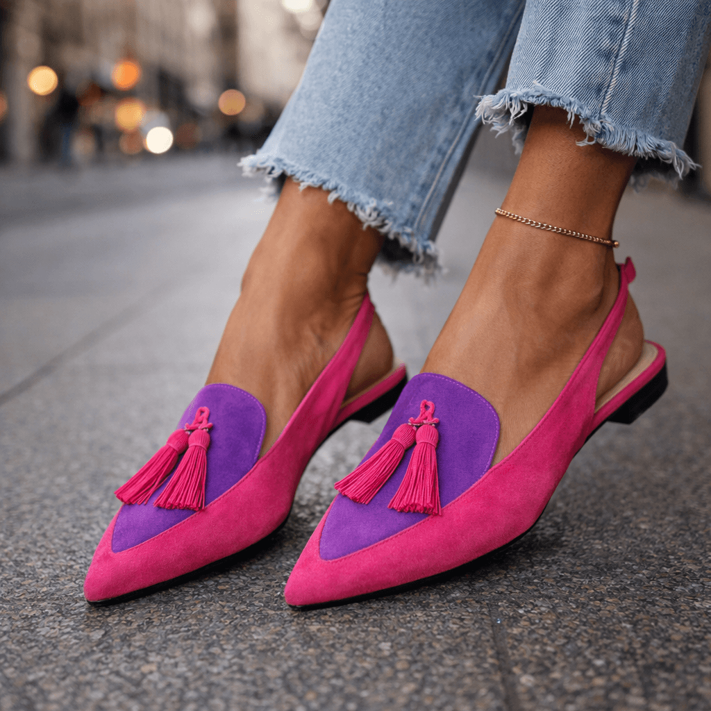 Marrit | Elegantes Mocasines Slingback con Flecos