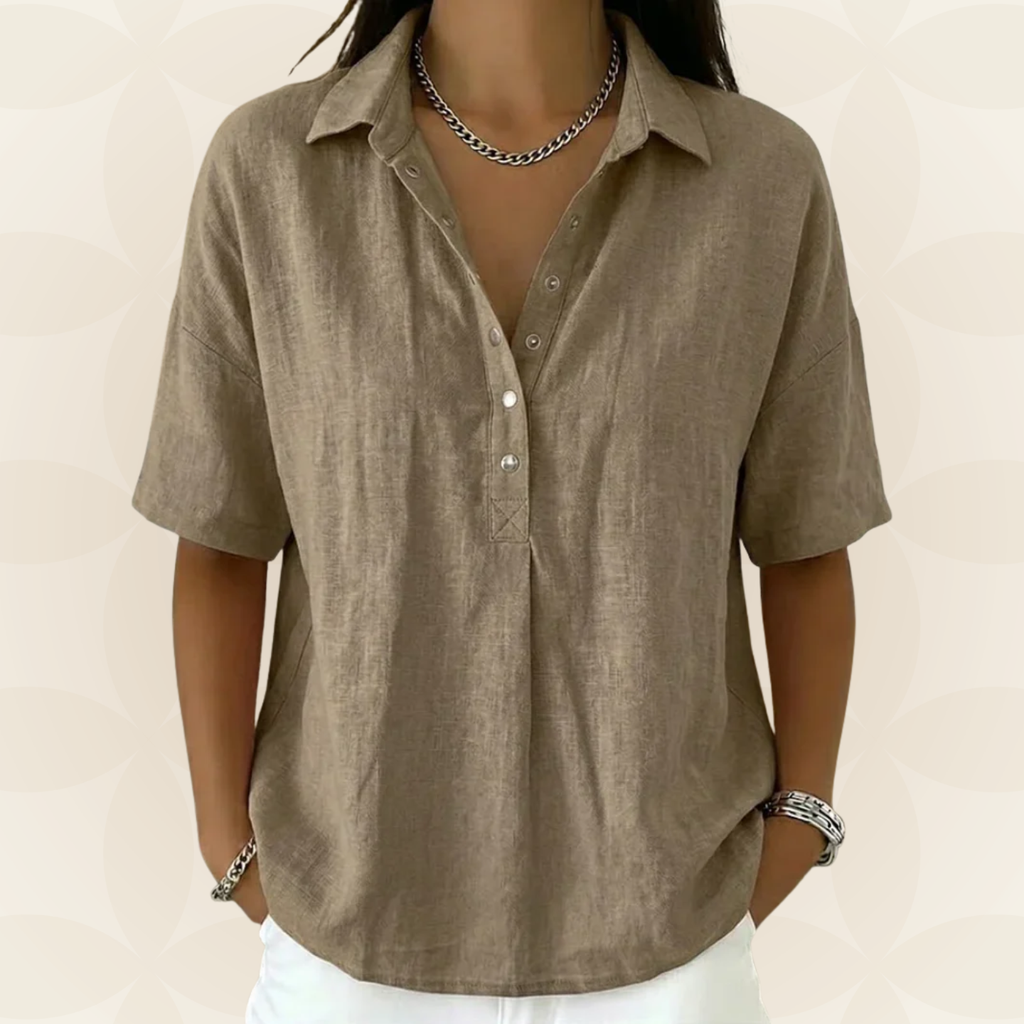 Sonja – Blusa con Cuello y Detalle de Botones