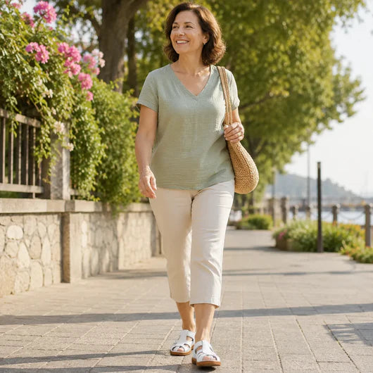 Sandalias cómodas Velora Balance de piel — Premium-Soft · Antideslizantes · Ligerísimas