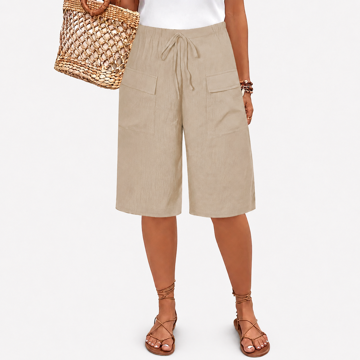 Marieke – Bermuda de Lino con Lazo