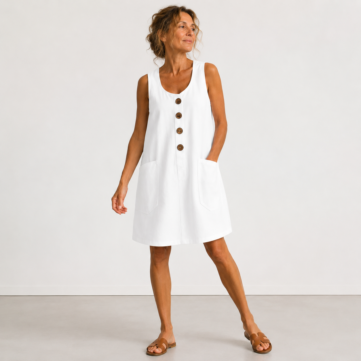 Annelies | Vestido de algodón y lino