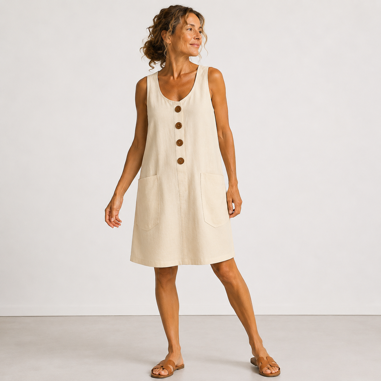 Annelies | Vestido de algodón y lino