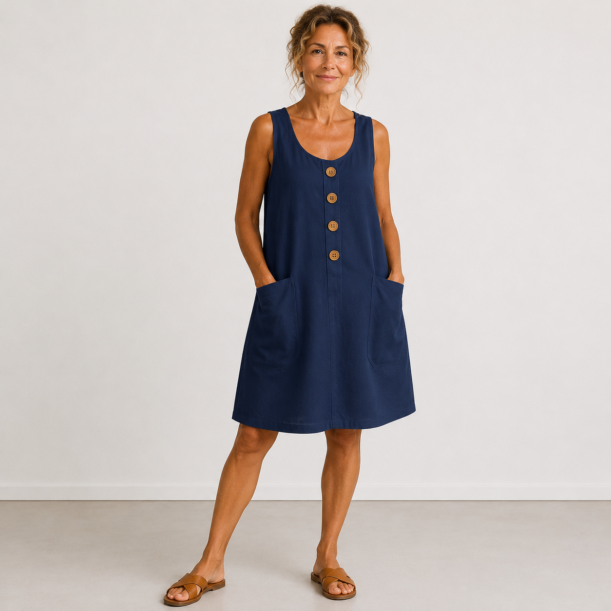 Annelies | Vestido de algodón y lino