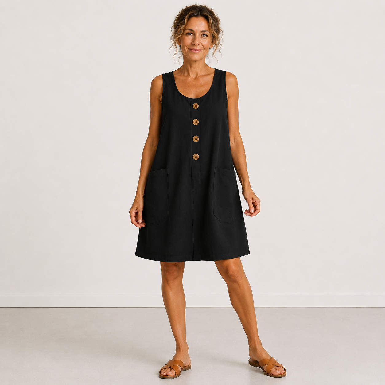 Annelies | Vestido de algodón y lino