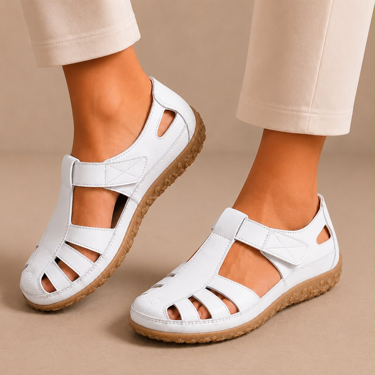 Sandalias cómodas Velora Balance de piel — Premium-Soft · Antideslizantes · Ligerísimas