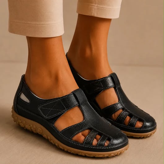 Sandalias cómodas Velora Balance de piel — Premium-Soft · Antideslizantes · Ligerísimas
