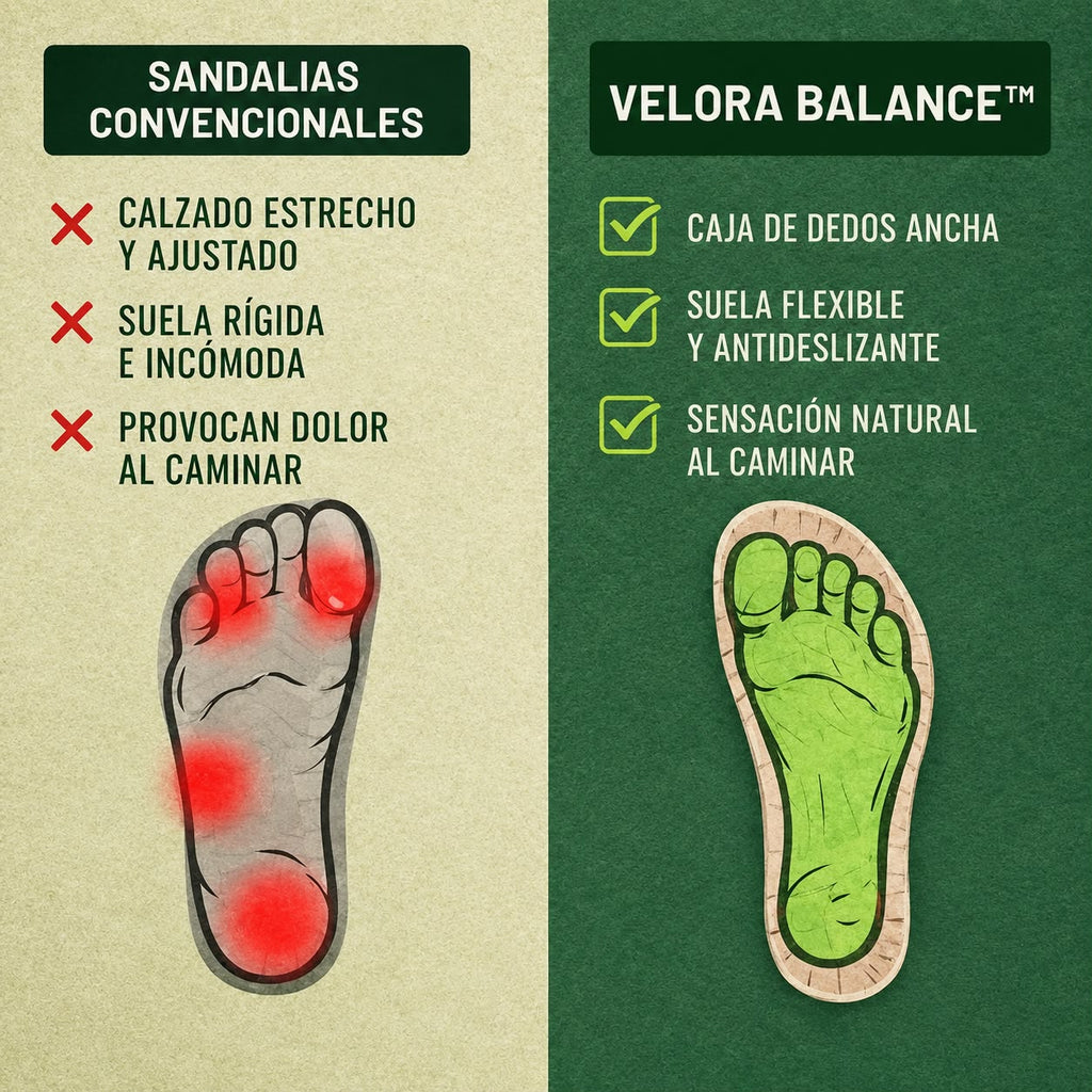 Sandalias cómodas Velora Balance de piel — Premium-Soft · Antideslizantes · Ligerísimas