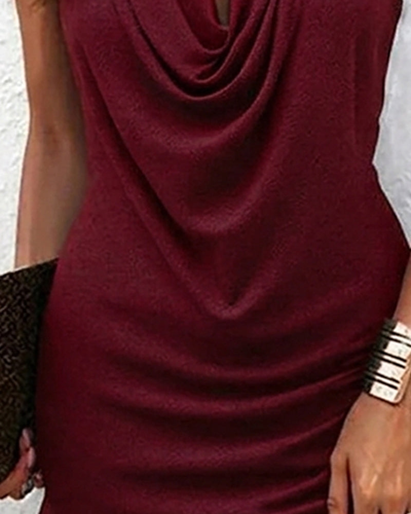 Kiki | Vestido Sin Mangas con Cuello Drapeado