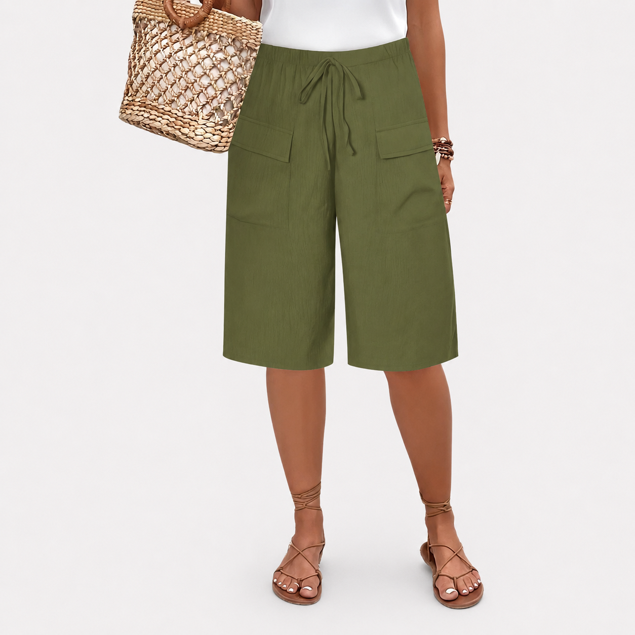 Marieke – Bermuda de Lino con Lazo