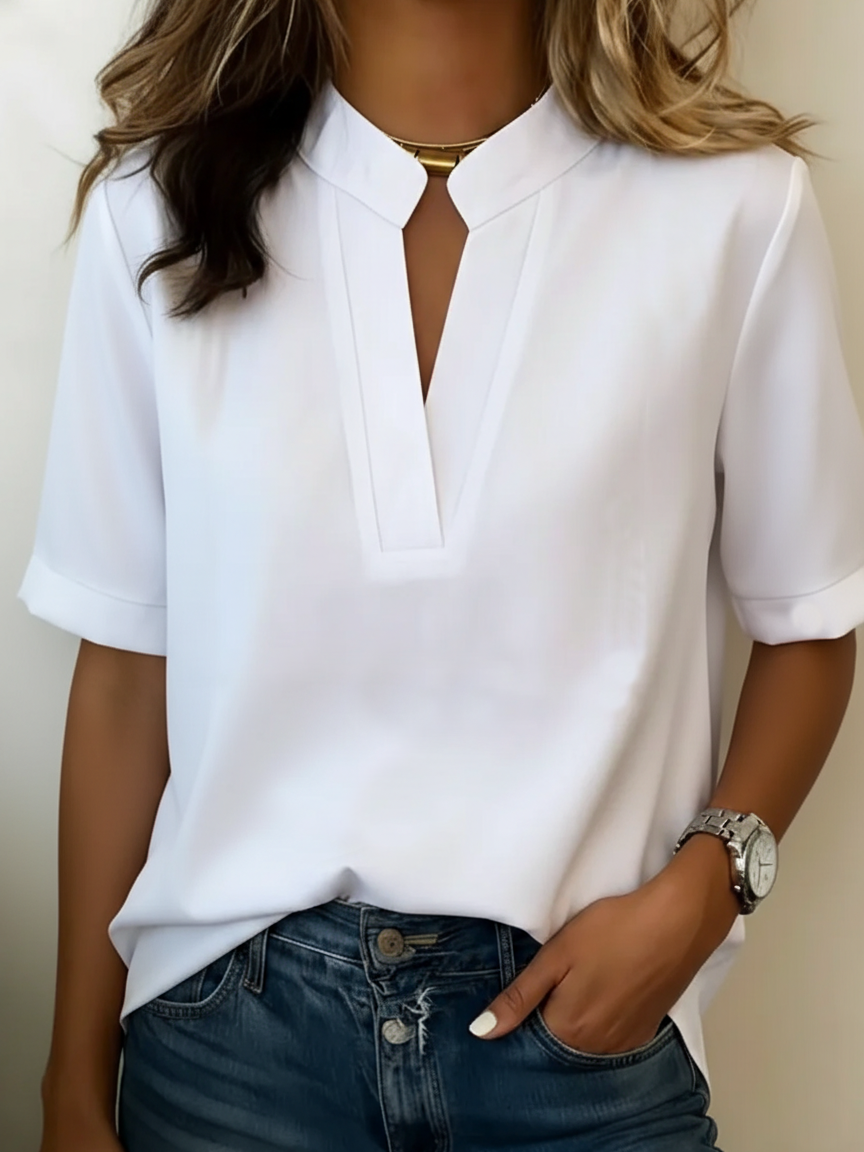 Karlijn | Elegante Blusa con Cuello Refinado