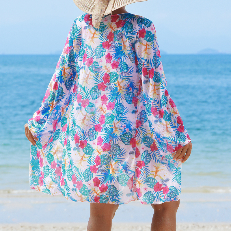 Magia Floreciente del Verano - Bikini de Tres Piezas con Malla para Mujer