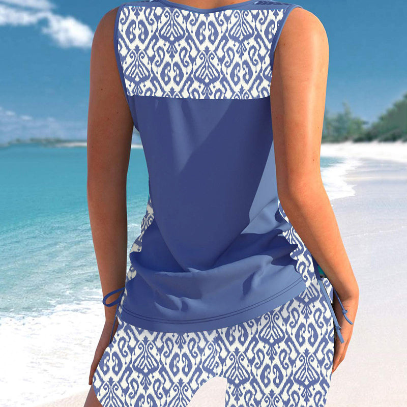 🏖️ Rebajas de Verano 60% Dto. 🏝️🥱Tankini de Dos Piezas – Tiro Alto con Top Bandeau – Ideal para la Playa 👙