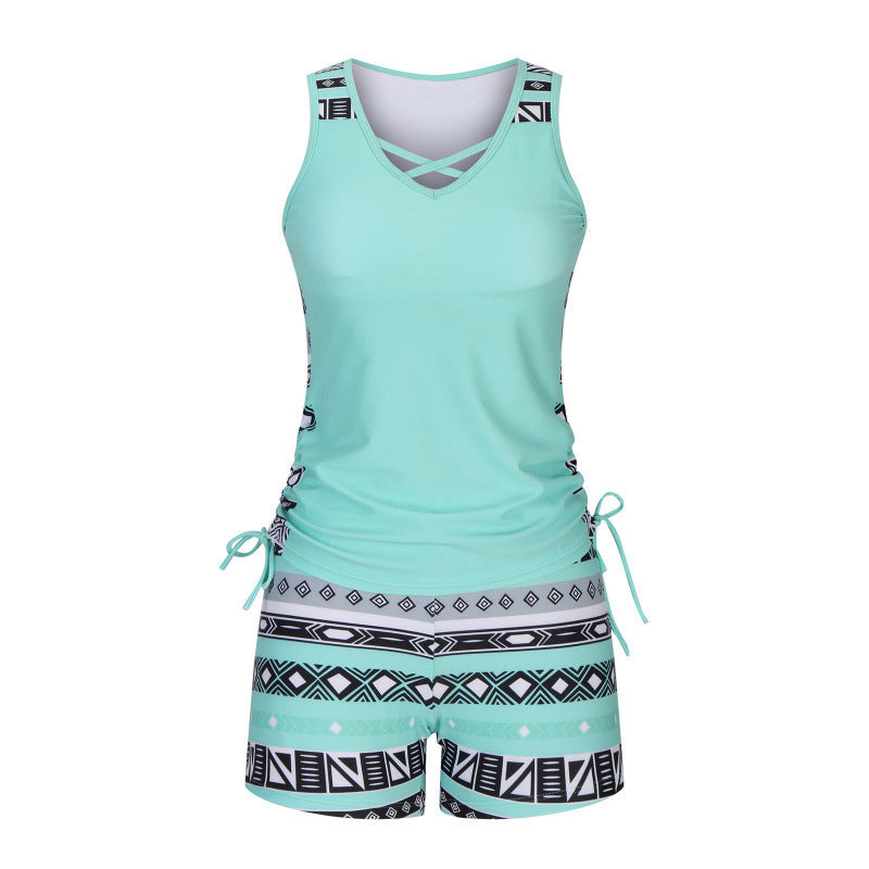 🏖️ Rebajas de Verano 60% Dto. 🏝️🥱Tankini de Dos Piezas – Tiro Alto con Top Bandeau – Ideal para la Playa 👙