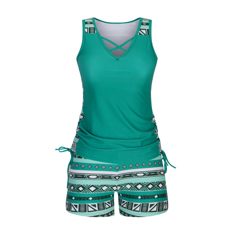 🏖️ Rebajas de Verano 60% Dto. 🏝️🥱Tankini de Dos Piezas – Tiro Alto con Top Bandeau – Ideal para la Playa 👙