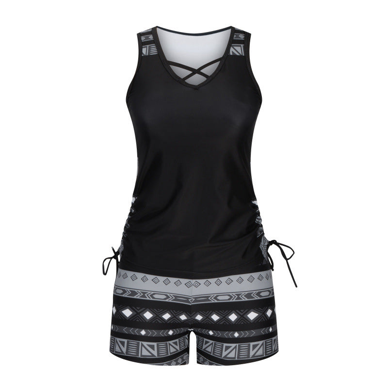 🏖️ Rebajas de Verano 60% Dto. 🏝️🥱Tankini de Dos Piezas – Tiro Alto con Top Bandeau – Ideal para la Playa 👙