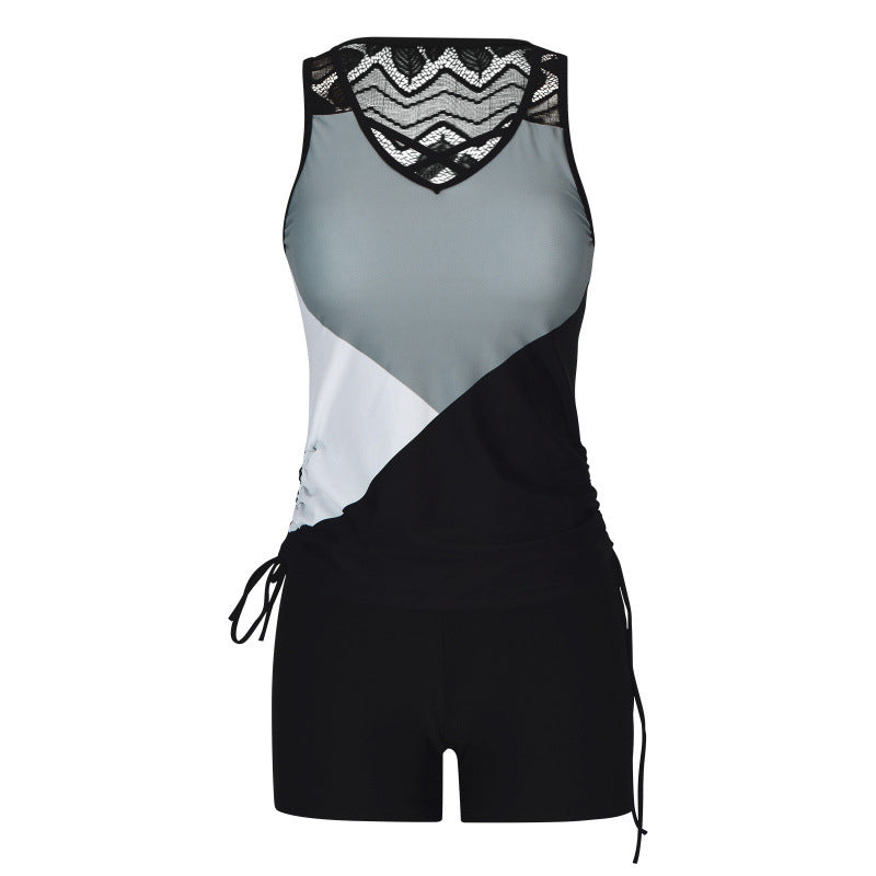 🏖️ Rebajas de Verano 60% Dto. 🏝️🥱Tankini de Dos Piezas – Tiro Alto con Top Bandeau – Ideal para la Playa 👙