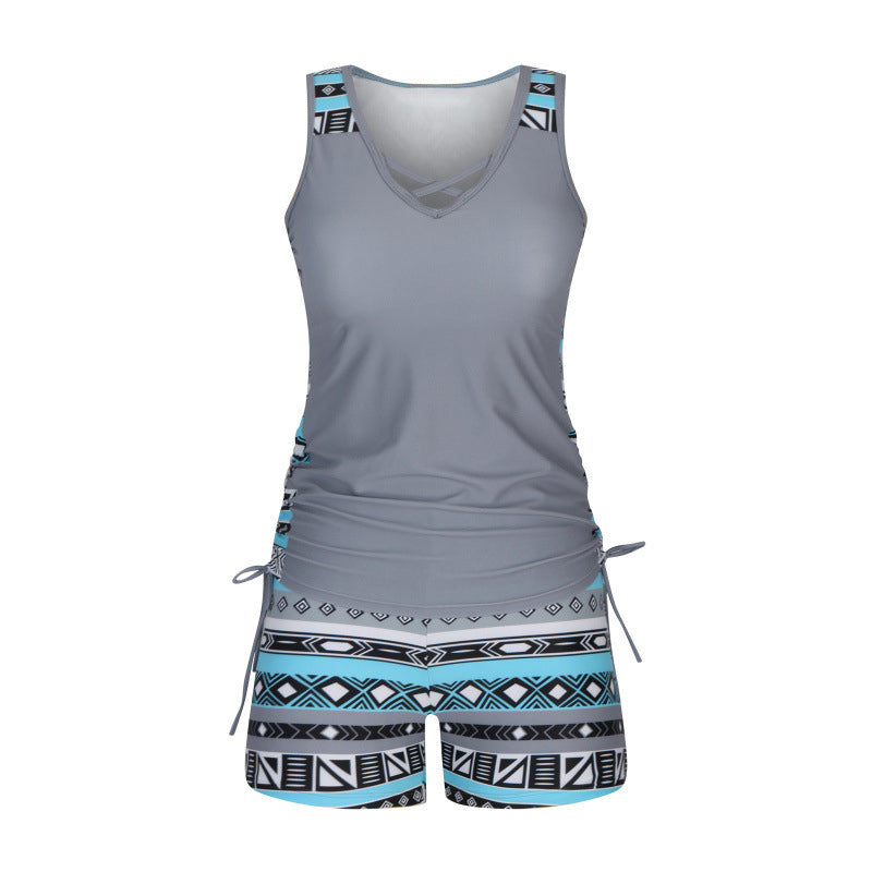 🏖️ Rebajas de Verano 60% Dto. 🏝️🥱Tankini de Dos Piezas – Tiro Alto con Top Bandeau – Ideal para la Playa 👙