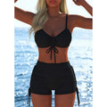 Bikini Set para Mujer – Top con Cordón y Boyshorts, Varios Diseños🩱 Para Playa y Piscina