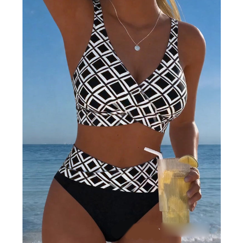 Bikini de Dos Piezas de Tiro Alto para Mujer 🌊