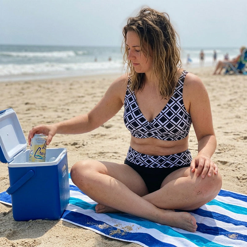 Bikini de Dos Piezas de Tiro Alto para Mujer 🌊